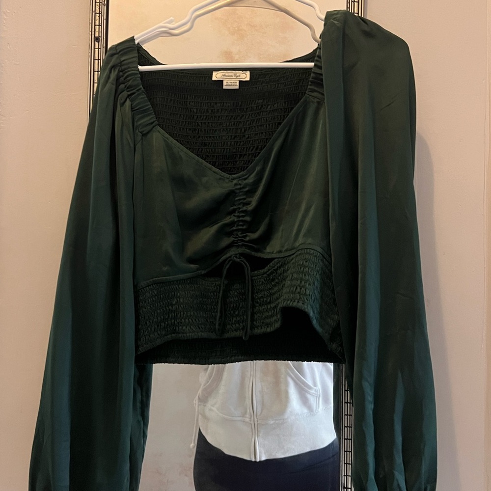 American Eagle Satin Crop Top